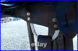 Circle Y Show Saddle Silver Conchos Corner Plates Cut Out Reining Skirts