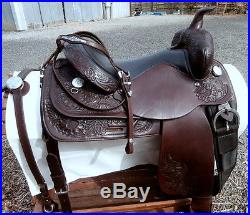 Circle Y Silver Conchos Horse Show Saddle Headstall Breast Collar Back Cinch