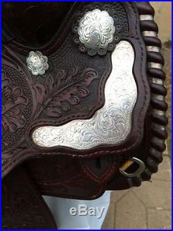Circle Y Sterling Silver 16 Silver Laced Fancy Vintage Show Saddle