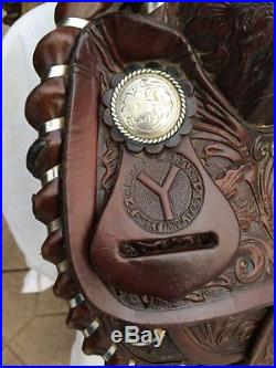 Circle Y Vintage 15 1/2 Arabian Silver Laced Western Saddle