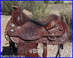 Circle Y Vintage Laced Engraved Show Saddle 15 Equitation