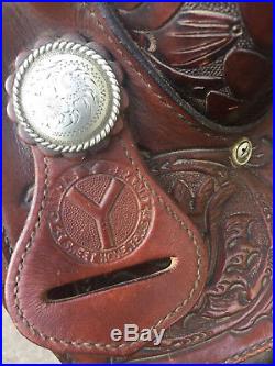 Circle Y Western Equitation 16 inches Saddle Silver Inlay