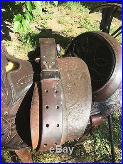 Circle Y Western Pleasure Barrel 15 inch seat leather saddle