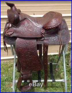 Classy Used/vintage Big Horn Pioneer 15 tooled Western trail/ Pleasure saddle