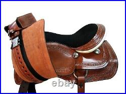 Comfortable Horse Saddle Western Pleasure Trail Leather Barrel Tack 15 16 17 18
