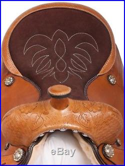 Comfy Deep Seat Western Horse Pleasure Trail Leather Saddle Tack Set 15 16 17 18