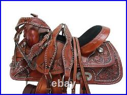 Comfy Trail Saddle 17 16 15 Pleasure Horse Floral Tooled Leather Western Tack