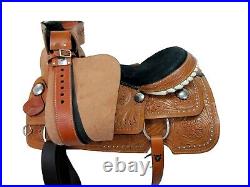 Comfy Trail Saddle Western Horse Pleasure Tooled Used Leather Tack 15 16 17 18