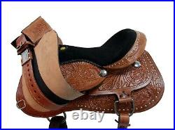 Comfy Trail Western Saddle 18 17 16 15 Pleasure Horse Floral Tooled Leather Tack