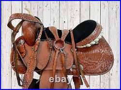 Comfy Trail Western Saddle Horse Pleasure Cross Tooled Leather Tack Set 15 16 17