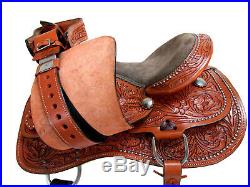 Comfy Trail Western Saddle Horse Tack Show Pleasure Floral Tooled Leather 15 16