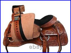 Cowboy Roping Saddle Ranch Pleasure 15 16 17 18 Floral Tooled Leather Tack Set