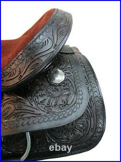 Cowboy Western Saddle 15 16 17 18 Barrel Racing Horse Pleasure Tooled Leather