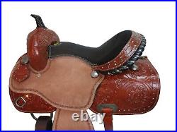 Cowboy Western Saddle 15 16 Pleasure Horse Floral Tooled Leather Barrel Tack Set