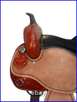 Cowboy Western Saddle 15 16 Pleasure Horse Floral Tooled Leather Barrel Tack Set