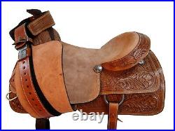 Cowgirl Roping Saddle Western Horse Ranch Tooled Leather Tack Set 15 16 17 18