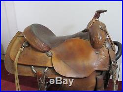 Crates Hand Crafted Brown Leather Horse Saddle Roping Size 15