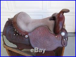 Crates Western Saddle 15 Seat Tooled, Silver, NO RESERVE