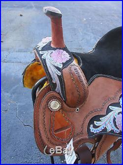 Custom 15 16 Barrel Racing Pleasure Show Trail Leather Western Horse Saddle Tack