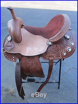 Custom 15 16 Barrel Racing Show Pleasure Tooled Leather Western Horse Saddle