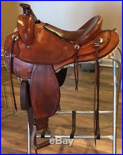 Custom 15.5 Amish Made Western Saddle, Steele Flex Tree 28 lbs