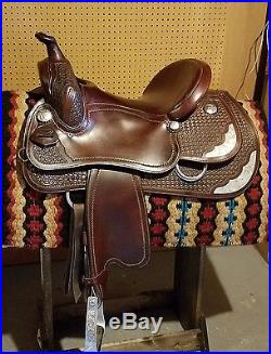 Custom 15 Shawna Sapergia reining saddle. Western dressage