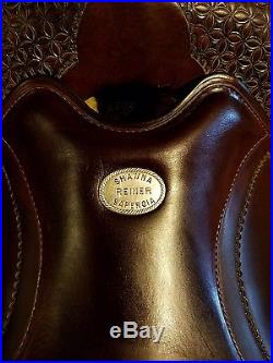 Custom 15 Shawna Sapergia reining saddle. Western dressage