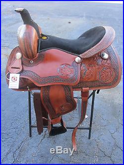 Custom 16 17 Roping Show Plasure Comfy Ranch Tooled Leather Western Horse Saddle