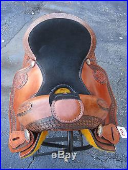 Custom 16 17 Roping Show Plasure Comfy Ranch Tooled Leather Western Horse Saddle