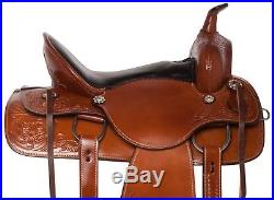 Custom Comfy Tan Western Pleasure Trail Horse Leather Saddle Tack 15 16 17 18