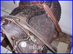 Custom Hand Tooled Arabian Western Show Saddle 15'