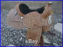 Custom Made Dale Chavez Saddle, Hand Tooled Leather with Silver Detail