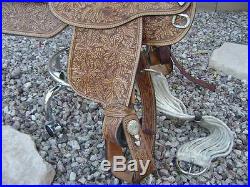 Custom Made Dale Chavez Saddle, Hand Tooled Leather with Silver Detail