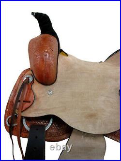 Custom Made Roping Saddle Ranch Horse Pleasure Tooled Leather Tack 15 16 17 18