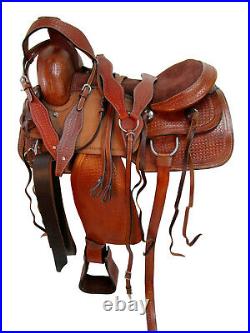 Custom Made Western Roping Ranch Roper Leather Saddle 15 16 17 Horse Tack Set