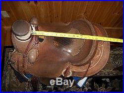 Custom Wade Ranch Saddle with 15 seat in Natural leather