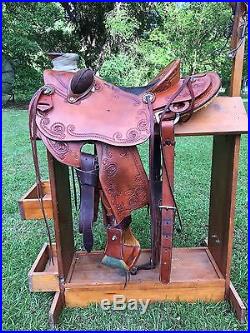 Custom Wade Saddle Western 16 Work, Show, Pleasure, Comfort, CowithRanch Horse