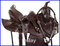 Custom Western Pleasure Trail Barrel Horse Leather Saddle Tack Set 16