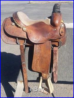 Custom made Martin Saddlery Maker 15 inch Roping Saddle Made in Idabel, OK