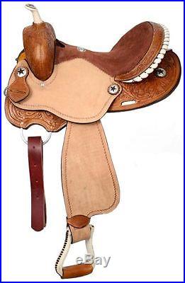 DOUBLE T 15 OR 16 WESTERN BARREL RACING OR PLEASURE LEATHER HORSE SADDLE