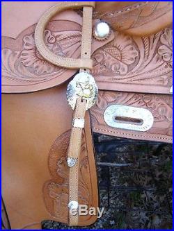 Dakota 14 Silver Plated Youth Show Saddle with Full QH Bars