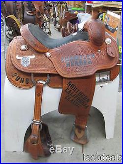 Dale Martin USTRC Roping Roper saddle 15 Adjustable Rigging Lightly Used