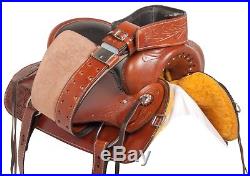 Deep Seat Comfy Western Pleasure Trail Horse Leather Saddle Tack Set 15 16