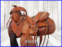 Deep Seat Ranch Saddle Western Roper Roping Horse Used Leather Tack 15 16 17 18