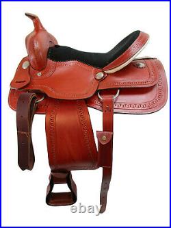 Deep Seat Western Barrel Saddle Pleasure Used Leather Horse Tack Set 15 16 17 18