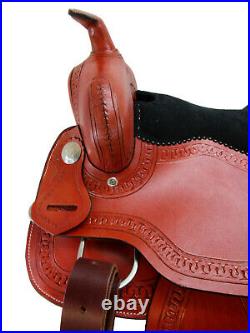 Deep Seat Western Barrel Saddle Pleasure Used Leather Horse Tack Set 15 16 17 18