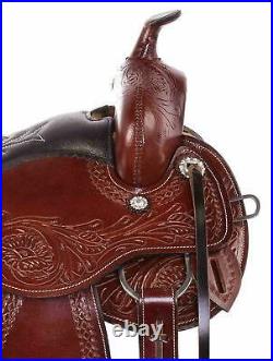 Deep Seat Western Horse Saddle 15 16 17 Leather Ranch Roping Roper Trail Tack