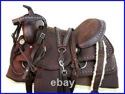Deep Seat Western Synthetic Saddle 17 16 15 Pleasure Barrel Horse Trail Tack Set
