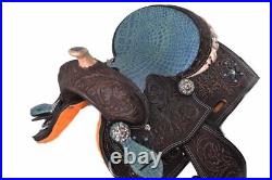 Double T Pony Horse saddle set with turquoise alligator seat. 10
