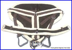 Draft Size Dark Brown Suede Bareback Pad with Girth and Breast Harness Horse Tack